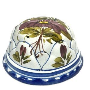 Italian Ceramiche ABC Bassano Hand Painted 5.5" Purple Green Floral Mold